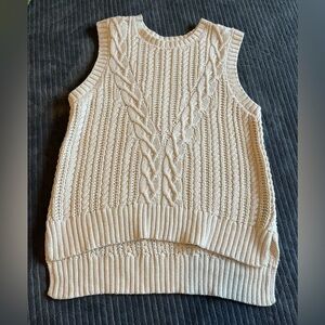 Rachel Zoe Cream Cable Knit Sweater Vest | Small